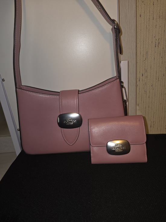 Coach Handbags - Coach Pink Leather Shoulder Bag with Matching Wallet